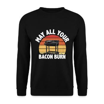 May all your bacon BBQ crickets burn - Unisex Sweatshirt - black - Front - Alina (178cm) & Michal (187cm)