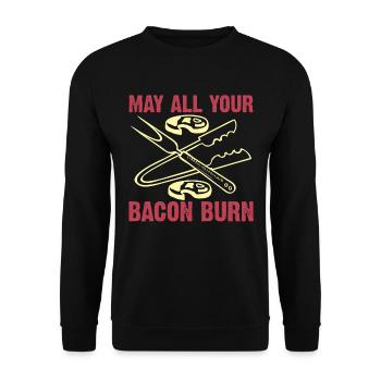 May all your bacon BBQ crickets burn - Unisex Sweatshirt - black - Front - Alina (178cm) & Michal (187cm)