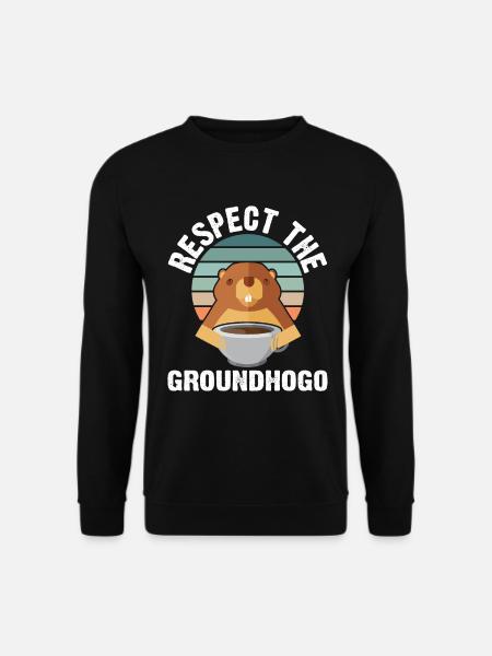 Retro Murmeltier Respektieren Sie Das Murmeltier - Unisex Pullover - Schwarz