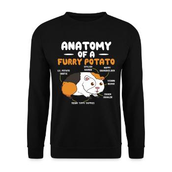 Anatomie d’un vêtement d’amoureux du cochon d’Inde - Sweat-shirt Unisexe - noir - Devant - Alina (178cm) & Michal (187cm)