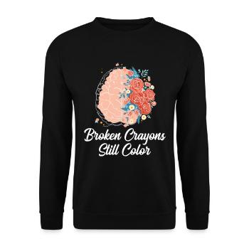 Mental Health Awareness - Unisex Sweatshirt - black - Front - Alina (178cm) & Michal (187cm)