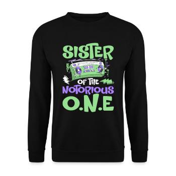 Drôle de sœur hip-hop old-school - Sweat-shirt Unisexe - noir - Devant - Alina (178cm) & Michal (187cm)