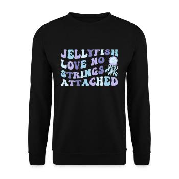 Méduse Méduse Océan Créatures Marines Motif - Sweat-shirt Unisexe - noir - Devant - Alina (178cm) & Michal (187cm)
