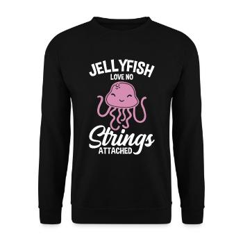 Méduse Méduse Océan Créatures Marines Motif - Sweat-shirt Unisexe - noir - Devant - Alina (178cm) & Michal (187cm)
