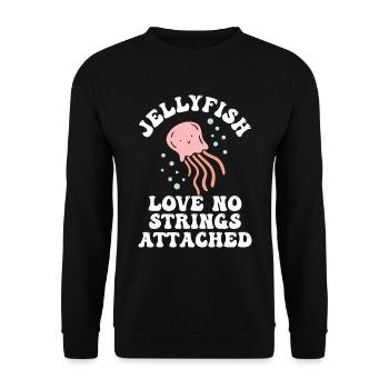 Méduse Méduse Océan Créatures Marines Motif - Sweat-shirt Unisexe - noir - Devant - Alina (178cm) & Michal (187cm)