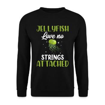Méduse Méduse Océan Créatures Marines Motif - Sweat-shirt Unisexe - noir - Devant - Alina (178cm) & Michal (187cm)