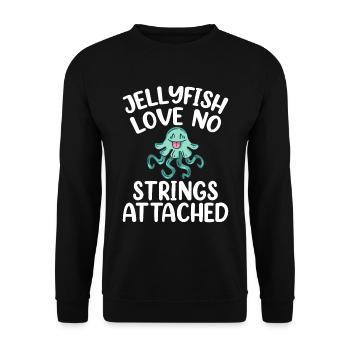 Méduses Méduses Ocean Sea Life Motif - Sweat-shirt Unisexe - noir - Devant - Alina (178cm) & Michal (187cm)