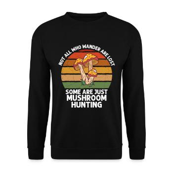 Morel Mushroom Hunting Nicht Alle Wanderer - Unisex Pullover - Schwarz - Vorne - Alina (178cm) & Michal (187cm)