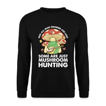 Morel Mushroom Hunting Nicht Alle Wanderer - Unisex Pullover - Schwarz - Vorne - Alina (178cm) & Michal (187cm)