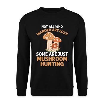 Morel Mushroom Hunting Nicht Alle Wanderer - Unisex Pullover - Schwarz - Vorne - Alina (178cm) & Michal (187cm)