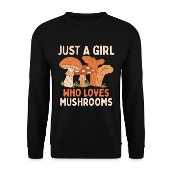 Juste une fille qui aime les champignons vêtements champignons - Sweat-shirt Unisexe - noir - Devant - Alina (178cm) & Michal (187cm)