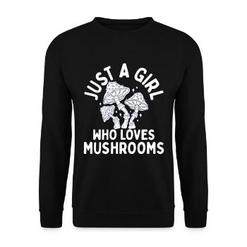 Juste une fille qui aime les champignons vêtements champignons - Sweat-shirt Unisexe - noir - Devant - Alina (178cm) & Michal (187cm)