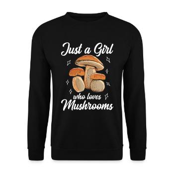 Juste une fille qui aime les champignons vêtements champignons - Sweat-shirt Unisexe - noir - Devant - Alina (178cm) & Michal (187cm)
