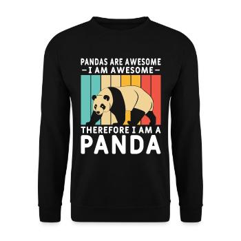 Pandas sind toll Pander Design für Kinder - Unisex Pullover - Schwarz - Vorne - Alina (178cm) & Michal (187cm)