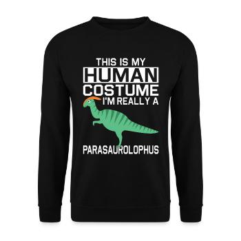 Dino Parasauolophus Dinosaure - Sweat-shirt Unisexe - noir - Devant - Alina (178cm) & Michal (187cm)