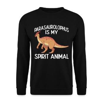 Dino Parasauolophus Dinosaure - Sweat-shirt Unisexe - noir - Devant - Alina (178cm) & Michal (187cm)