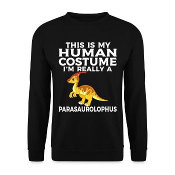 Dino Parasauolophus Dinosaure - Sweat-shirt Unisexe - noir - Devant - Alina (178cm) & Michal (187cm)
