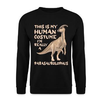 Dino Parasauolophus Dinosaure - Sweat-shirt Unisexe - noir - Devant - Alina (178cm) & Michal (187cm)