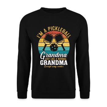 Pickleball Opa Pickleball Spieler - Unisex Pullover - Schwarz - Vorne - Alina (178cm) & Michal (187cm)