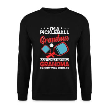 Pickleball Opa Pickleball Spieler - Unisex Pullover - Schwarz - Vorne - Alina (178cm) & Michal (187cm)