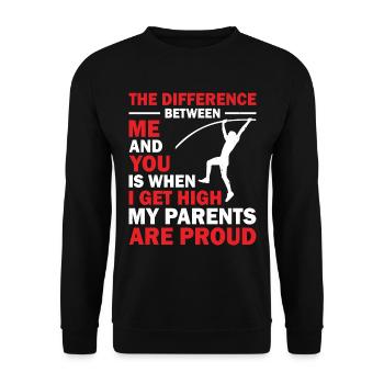 Stabhochsprung Stabspringer Leichtathletik - Unisex Pullover - Schwarz - Vorne - Alina (178cm) & Michal (187cm)