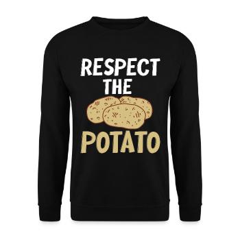 Funny Root Vegetable Potato Pun - Unisex Sweatshirt - black - Front - Alina (178cm) & Michal (187cm)