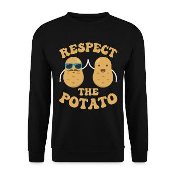 Funny Root Vegetable Potato Pun - Unisex Sweatshirt - black - Front - Alina (178cm) & Michal (187cm)