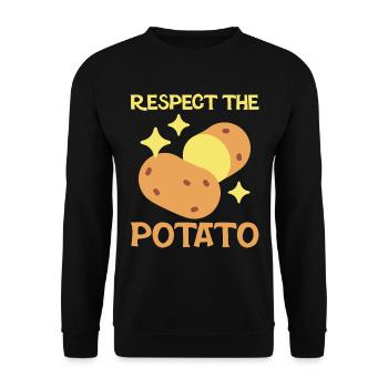 Funny Root Vegetable Potato Pun - Unisex Sweatshirt - black - Front - Alina (178cm) & Michal (187cm)