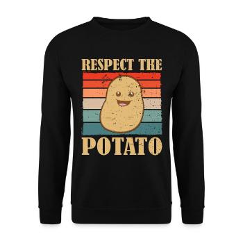 Funny Root Vegetable Potato Pun - Unisex Sweatshirt - black - Front - Alina (178cm) & Michal (187cm)