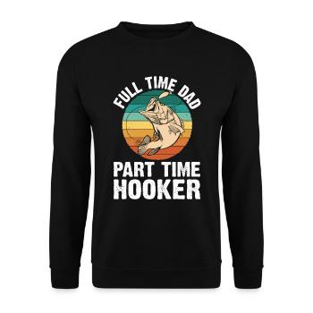 Papa Angeln Kleidung Vatertagsgeschenk - Unisex Pullover - Schwarz - Vorne - Alina (178cm) & Michal (187cm)