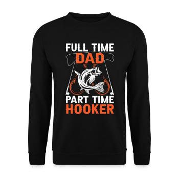 Papa Angeln Kleidung Vatertagsgeschenk - Unisex Pullover - Schwarz - Vorne - Alina (178cm) & Michal (187cm)