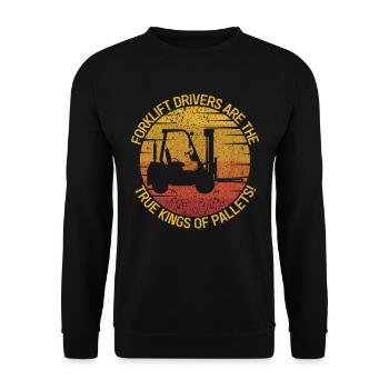 Forklift Driver Forklift Forklift Driver - Unisex Sweatshirt - black - Front - Alina (178cm) & Michal (187cm)
