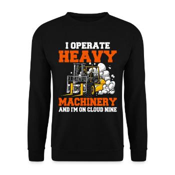Conducteur de chariot élévateur de fourche Conducteur de chariot élévateur - Sweat-shirt Unisexe - noir - Devant - Alina (178cm) & Michal (187cm)