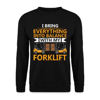 Forklift Driver Forklift Forklift Driver - Unisex Sweatshirt - black - Front - Alina (178cm) & Michal (187cm)