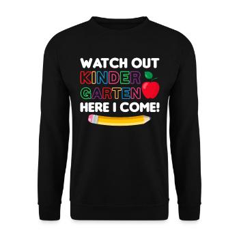 Kindergarten Kindergärtner Lehrer Regenbogenfarben - Unisex Pullover - Schwarz - Vorne - Alina (178cm) & Michal (187cm)