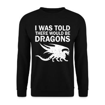 Drache Drachen Design Fabelwesen Phantasie - Unisex Pullover - Schwarz - Vorne - Alina (178cm) & Michal (187cm)