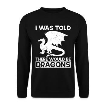 Drache Drachen Design Fabelwesen Phantasie - Unisex Pullover - Schwarz - Vorne - Alina (178cm) & Michal (187cm)
