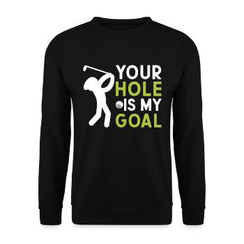 Dein Loch Ist Mein Tor Golfspieler Golf Humor - Unisex Pullover - Schwarz - Vorne - Alina (178cm) & Michal (187cm)