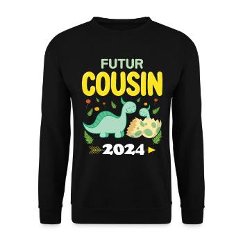 Future cousin 2024 I will be cousin pregnancy - Unisex Sweatshirt - black - Front - Alina (178cm) & Michal (187cm)
