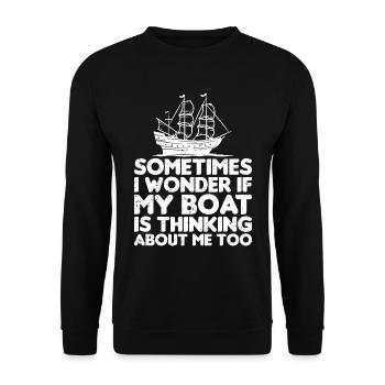 Kapitän Bootsschein Segeln Boot - Unisex Pullover - Schwarz - Vorne - Alina (178cm) & Michal (187cm)