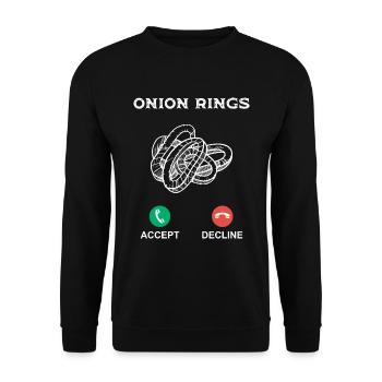Onion rings - Funny Word Game Saying - Unisex Sweatshirt - black - Front - Alina (178cm) & Michal (187cm)