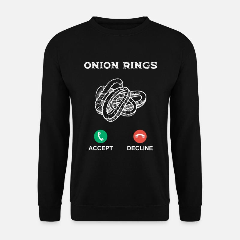 Onion rings - Lustiges Wortspiel Spruch - Unisex Pullover - Schwarz