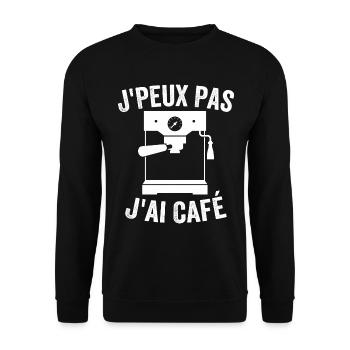 J'Peux Pas J'ai Café Cadeau Drôle Café Du Coin - Sweat-shirt Unisexe - noir - Devant - Alina (178cm) & Michal (187cm)