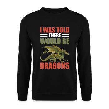 Dass Es Drachen Renaissance Fair Geben Würde - Unisex Pullover - Schwarz - Vorne - Alina (178cm) & Michal (187cm)
