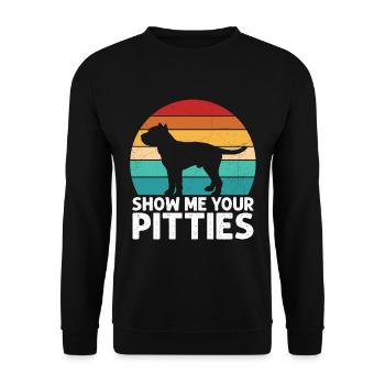 Pitbull Bulldog Terrier Chien Chien Chien Amoureux - Sweat-shirt Unisexe - noir - Devant - Alina (178cm) & Michal (187cm)