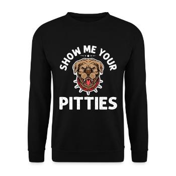 Pitbull Bulldog Terrier Chien Chien Chien Amoureux - Sweat-shirt Unisexe - noir - Devant - Alina (178cm) & Michal (187cm)