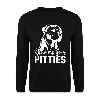Pitbull Bulldog Terrier Chien Chien Chien Amoureux - Sweat-shirt Unisexe - noir - Devant - Alina (178cm) & Michal (187cm)