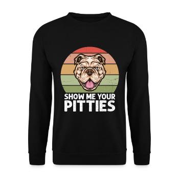 Pitbull Bulldog Terrier Chien Chien Chien Amoureux - Sweat-shirt Unisexe - noir - Devant - Alina (178cm) & Michal (187cm)