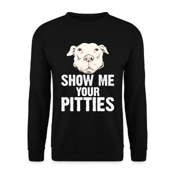 Pitbull Bulldog Terrier Chien Chien Chien Amoureux - Sweat-shirt Unisexe - noir - Devant - Alina (178cm) & Michal (187cm)