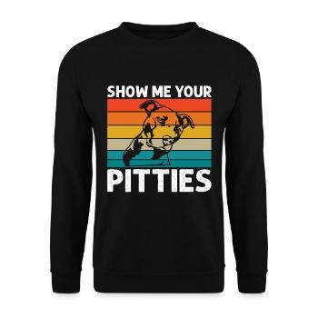 Pitbull Bulldog Terrier Chien Chien Chien Amoureux - Sweat-shirt Unisexe - noir - Devant - Alina (178cm) & Michal (187cm)